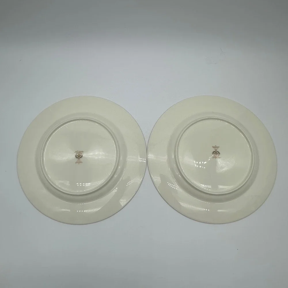 Noritake Lylewood Dinner Plates Set of 2 Floral Cream Porcelain 10.5 Inch